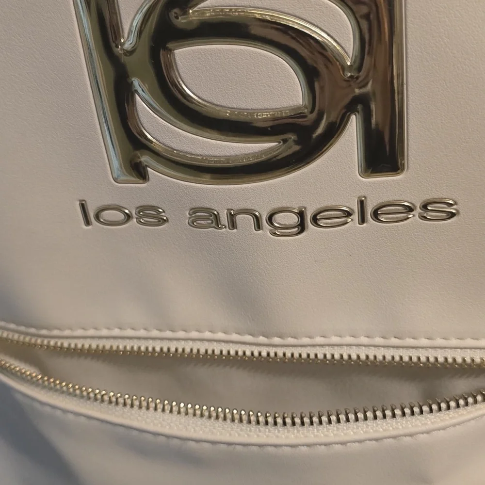 Bebe Cream Backpack with Gold Accents